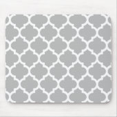 Tapis De Souris Gray White Moroccan Quatrefoil Pattern #5 (Devant)