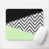 Tapis De Souris Gray Zigzag, Gray Chevron, Zigzag Pattern, Mint (Avec souris)