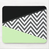 Tapis De Souris Gray Zigzag, Gray Chevron, Zigzag Pattern, Mint (Devant)