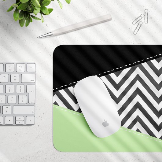 Tapis De Souris Gray Zigzag, Gray Chevron, Zigzag Pattern, Mint