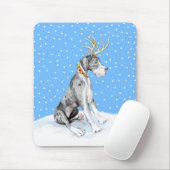 Tapis De Souris Great Dane Reindeer Christmas Merle UC (Avec souris)