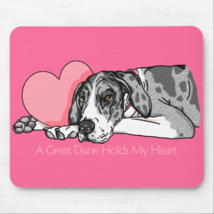 Tapis De Souris Great dane tient le coeur MerleB UC