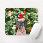 Tapis De Souris Great Dane w Christmas Tree Cadeaux Boîtes de Noël (Avec souris)