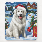 Tapis De Souris Great Pyrenees Winter Wonderland Noël Joie (Devant)