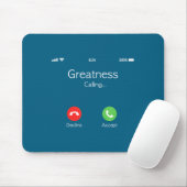 Tapis De Souris Greatness Is Calling, Insring Funny Novelty Quote  (Avec souris)