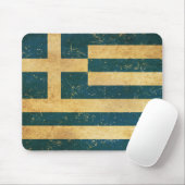 Tapis De Souris Grèce Drapeau Vintage Grunge Design (Avec souris)