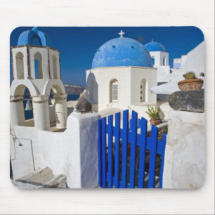 Tapis De Souris Grèce et île grecque de Santorini ville d'Oia 3