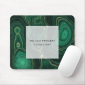 Tapis De Souris Green and Gold Malachite (Avec souris)