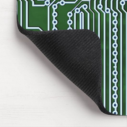 Tapis De Souris Green Computer Circuit Board White Lines Motif (Coin)