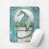 Tapis de souris Green Dragon par Molly Harrison (Avec souris)