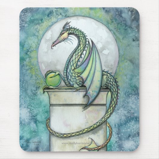 Tapis de souris Green Dragon par Molly Harrison (Devant)