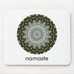 Tapis De Souris Green et Aqua Round Mandala Art Namaste
