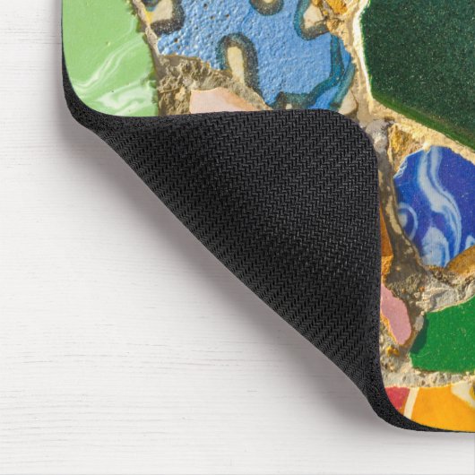 Tapis De Souris Green Parc Guell Tiles à Barcelone Spain (Coin)
