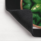 Tapis De Souris Green Pointed Star Fractal With Copper Frame (Coin)