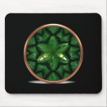Tapis De Souris Green Pointed Star Fractal With Copper Frame<br><div class="desc">Green Pointed Star Fractal With Copper Frame - Mouse Pad 
Black Background</div>