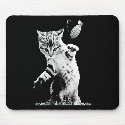 Tapis De Souris Grenade à lancer de chat Drôle Kitty Grenade de ch (Devant)