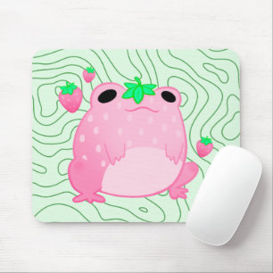 Tapis De Souris Grenouille à fraise Kawaii