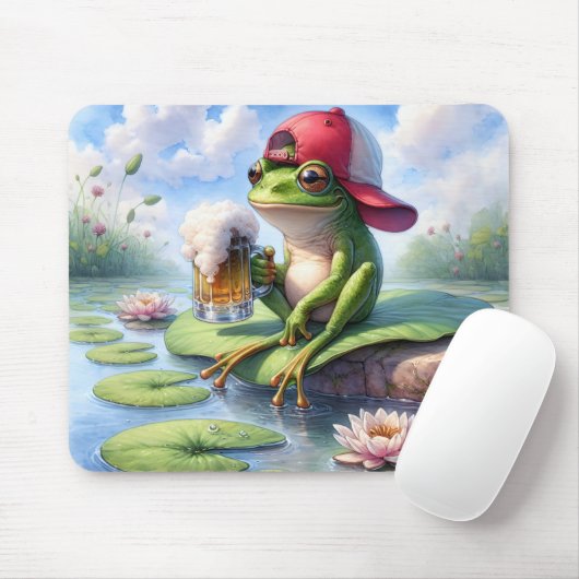 Tapis De Souris Grenouille à la bouillie de bière (Avec souris)