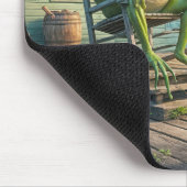 Tapis De Souris Grenouille Assis Dans Une Chaise À Rocher (Coin)