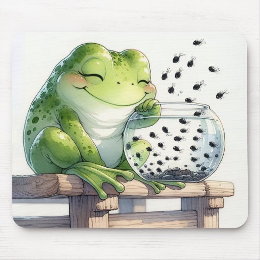 Tapis De Souris Grenouille Avec Têtards Dans La Pêche (Devant)