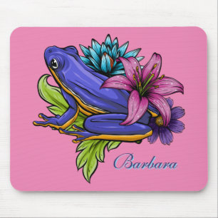 Tapis De Souris Grenouille bleue personnalisée 