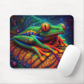 Tapis De Souris Grenouille colorée vive (Avec souris)