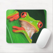 Tapis De Souris Grenouille d'arbre observée par rouge (Avec souris)