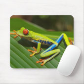 Tapis De Souris Grenouille d'arbre observée par rouge Mousepad (Avec souris)