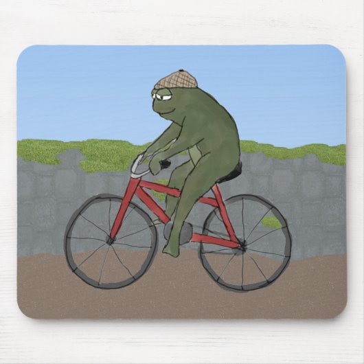 Tapis De Souris Grenouille de monsieur sur une bicyclette Mousepad (Devant)