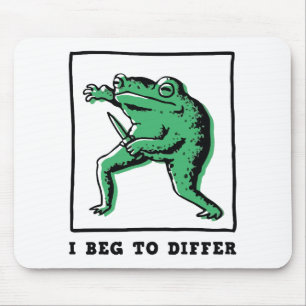 Tapis De Souris Grenouille drôle avec couteau – Meme "Je suis désa