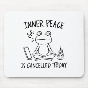 Tapis De Souris Grenouille drôle de méditation Yoga Meme Art naïf 