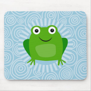 Tapis De Souris Grenouille drôle - Froggy mignon sur le bleu