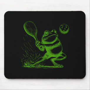 Tapis De Souris Grenouille drôle jouant aux sports de pickleball p