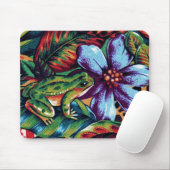 Tapis De Souris Grenouille et fleur 2 (Avec souris)