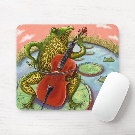 Tapis De Souris grenouille et violoncelle (Avec souris)