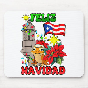Tapis De Souris Grenouille Feliz Navidad Porto Rico Lumières de No