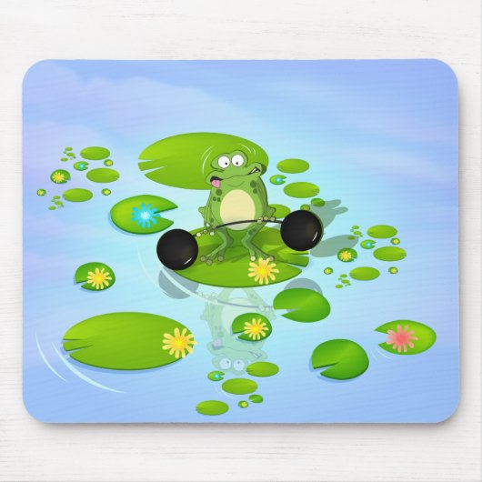 Tapis De Souris Grenouille Haltérophile (Devant)