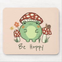 Grenouille mignonne et champignons Be Hoppy Mousep