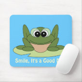 Tapis De Souris Grenouille Mousepad de beau jour de sourire (Avec souris)