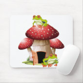 Tapis De Souris Grenouille sur champignon (Avec souris)