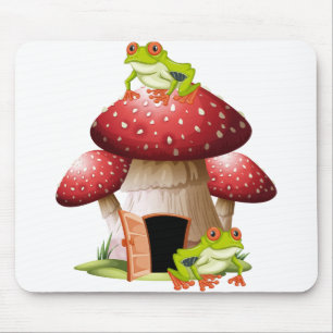 Tapis De Souris Grenouille sur champignon