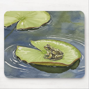 Tapis De Souris Grenouille sur feuille de nénuphar