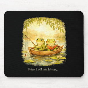Tapis De Souris Grenouilles je vais prendre la vie facile paisible