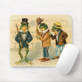 Tapis De Souris Grenouilles vintages drôles (Avec souris)