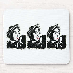 Tapis De Souris Greta en noir et blanc