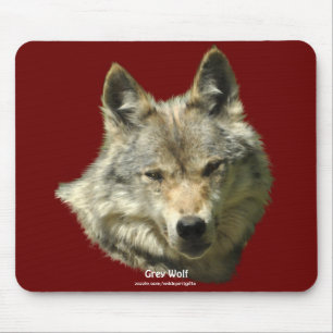 Tapis De Souris Grey Wolf Partisan de la faune Animal Art