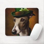 Tapis De Souris Greyhound Dog en tenue de la Saint Patrick (Avec souris)