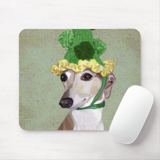 Tapis De Souris Greyhound en Casquette vert (Avec souris)