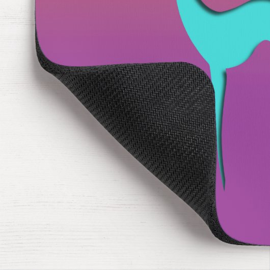 Tapis De Souris Greyhound Whippet chien bleu orange violet ombre (Coin)