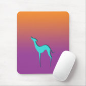 Tapis De Souris Greyhound Whippet chien bleu orange violet ombre (Avec souris)